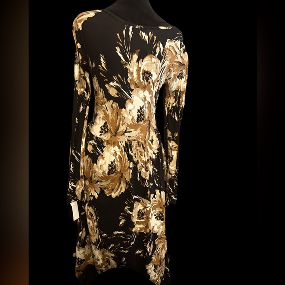 Reborn J. Black midi floral dress in size small. Like new. - Picture 2 of 4